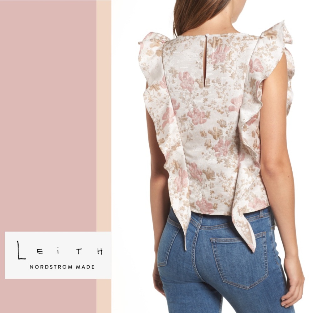 Leith Floral Ruffle Sleeveless Top - Picture 3 of 9